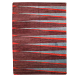 Gammon Geometric Area Rug in Eggplant/Sky Blue/Coral Red