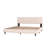 King Size Upholstered Platform Bed With LED Light Strips,Beige
