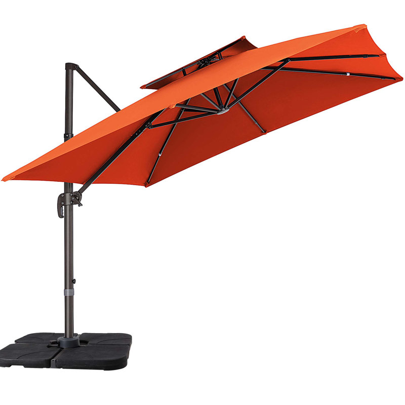 Parasol en porte-à-faux 11 pi Germar, Orange, H 106 po x l 132 po x P 132 po
