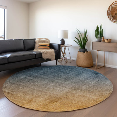 Premium Machine Washable Cerrito AMF569 Navy Rug