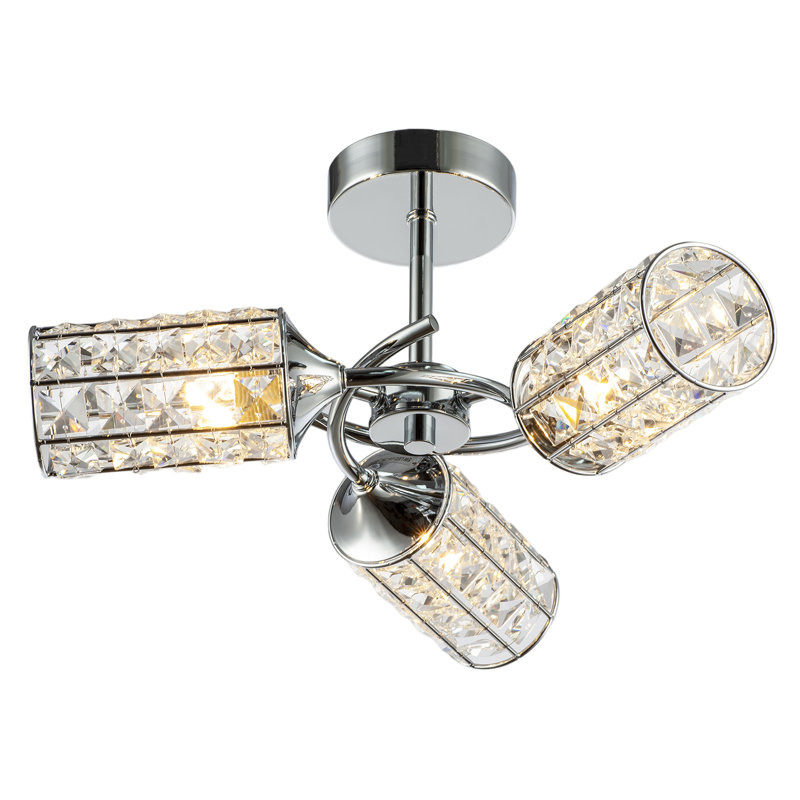 Semi Flush Mount, Chrome, Silver