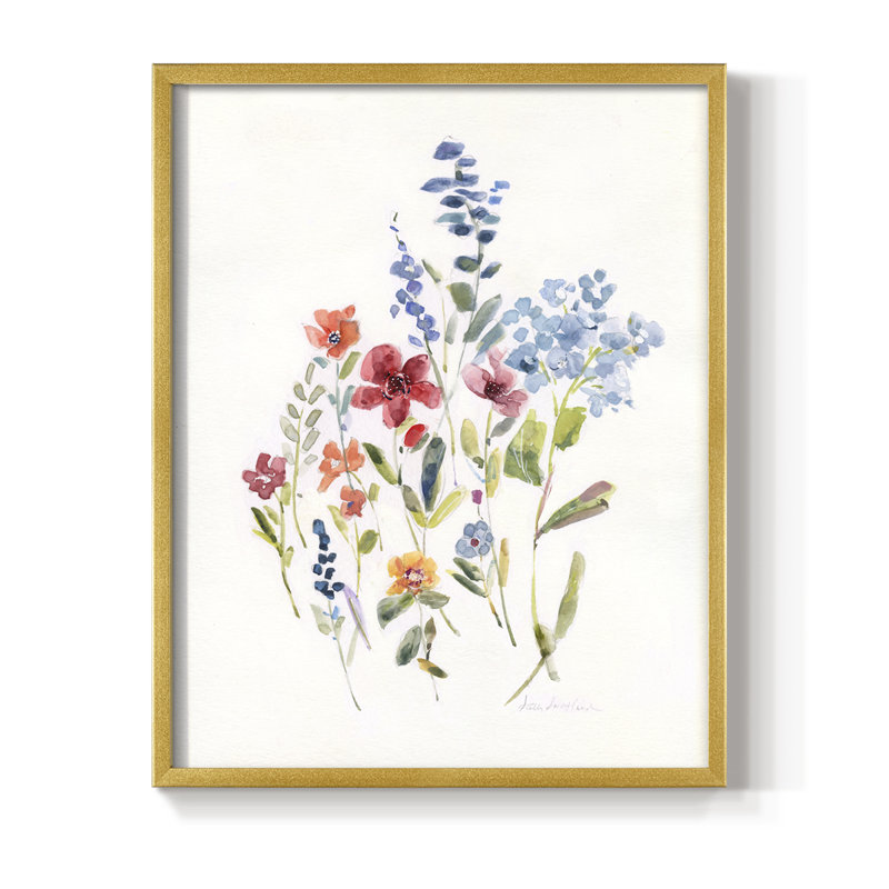 «Spring Flower Garden I», reproduction encadrée - bois massif, H 15 po x l 12 po, Doré