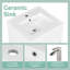 Meuble-lavabo blanc de 20 po. Armoire avec porte. Lavabo en céramique et texture facile. Pour. Tablettes. Finition lisse-496930009-496930008