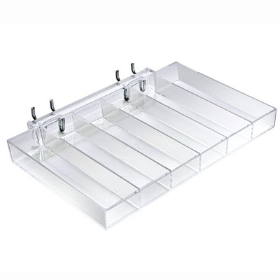 Six Compartment Tray for Pegboard / Slatwall / Counter, 2-Pack