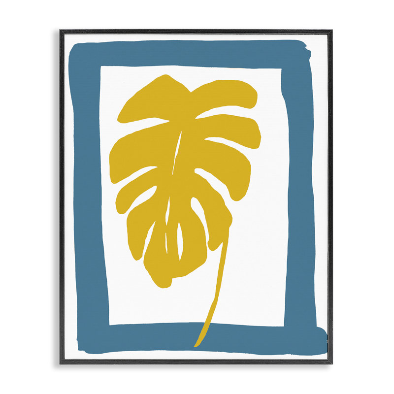 New Oasis Monstera Leaf, estampe numérique, conception de Bronwyn Baker, Giclée encadrée noir minuit, H 30 po x l 24 po