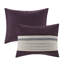 Édredon 7 pièces mauve pour grand lit - Faux suède confortable, rembourré, coussins brodés, entretien facile pour le confort du lit, lavable-118742641-118742643
