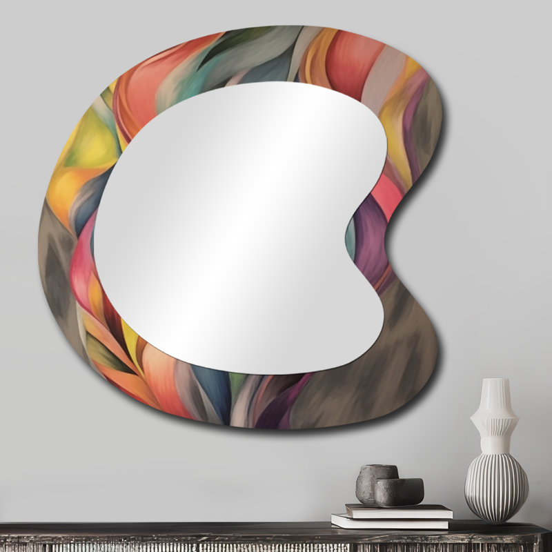Miroir mural asymétrique rétro rétro, 27 po x 27 po