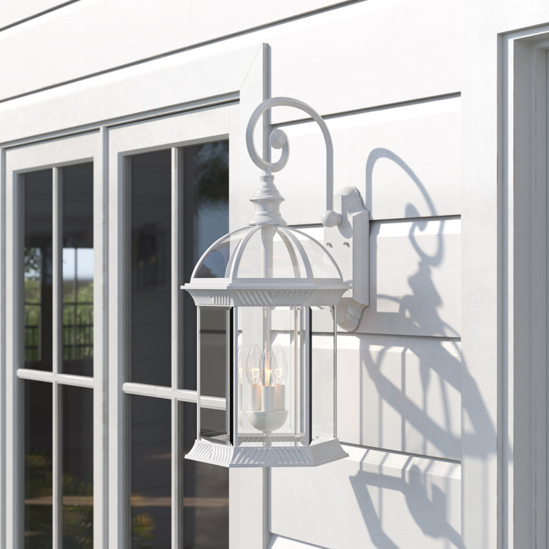 Aulay Wall Light, 26.25" H x 13" W, White / Clear Beveled, Incandescent