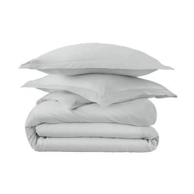 Whisper Organic 100% Organic Cotton Duvet Cover King Size - Naturally Soft Lightweight & Cooling Duvet Cover Set With Decorative Shams - Premium Gots Certified 300 Thread Count Sateen Weave (Queen, Shore)