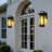 Outdoor Large Wall Sconce Light, Matte Black Metal & Tempered Glass Shade Wall Lantern Waterproof For Porch Doorway Patio（Set Of 2)-1861895833-1860658775