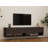 Rustic Wall-Mounted TV Unit, Anthracite Color, 55.5 x 12.2 x 24.0 Inches | 100% Melamine Coated Particle Board, Thickness: 0.7 Inches | Numerous Shelves for Storage & Organization, Stylish & Functional Design-1230387739
