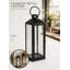 Lanterne en métal Sermont Spaces Living Fairmont, lanterne à bougie noire avec panneaux de verre, porte-bougie pilier pour décor intérieur et extérieur couvert, porche, mariage et foyer, carré 10 po x 29,75 po de hauteur-137252275-137252278