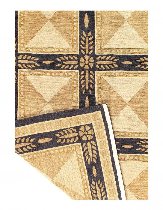 Tapis unique en laine d'agneau 9 pi x 6 pi Amrutha