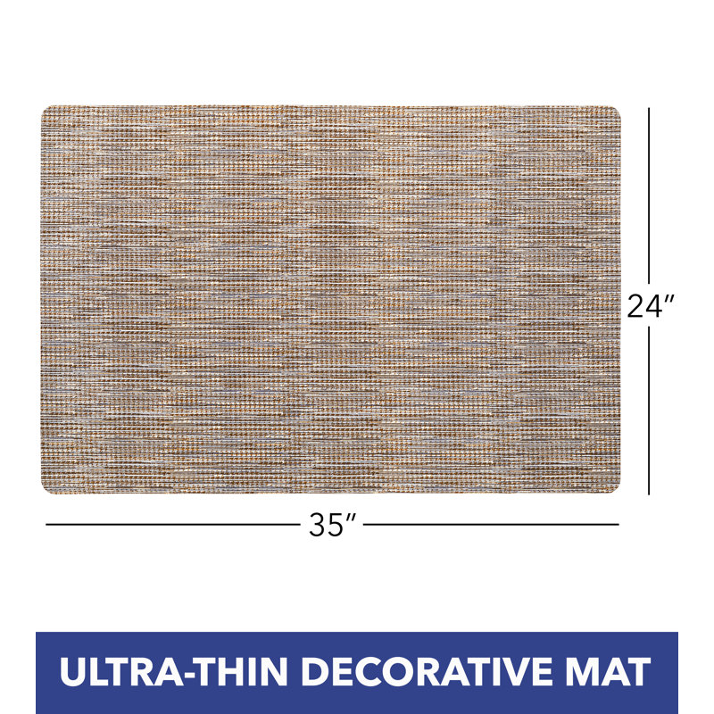 Smooth Step Grey and Gold Houndstooth Utility Mat