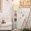 LED Shelf Floor Lamp, Wooden Reading Standing Light with Storage, Living Room Office-124582035