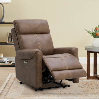 Wall Hugger RV Friendly Vegan Leather Power Recliner by Ebern Designs