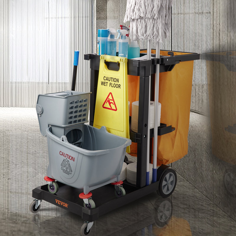99.1cm H x 88.9cm W Utility Cart with Wheels, Black