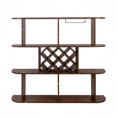 3 Tier Wall Mounted Wine Bottle & Glass Rack