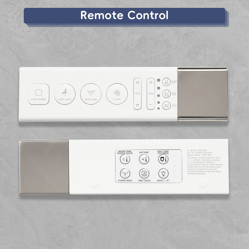Smart Bidet Toilet With Function, Auto Open & Close Lid, Heated Seat, Warm Water Cleaning And Drying, Foot Sensor For Lid Flush, Led Screen, Remote Control, White Appearance. Multiple Fountain