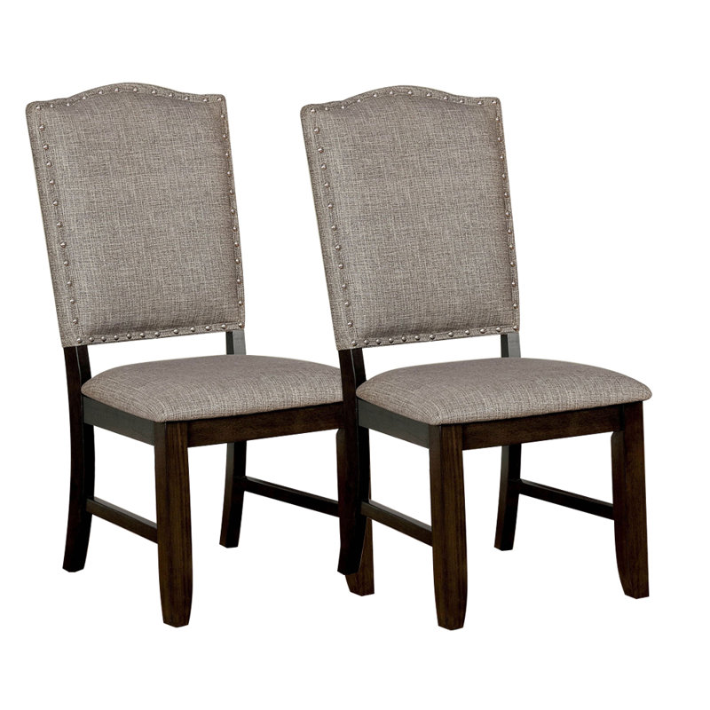 Chaise d'appoint en lin noyer foncé McGuire