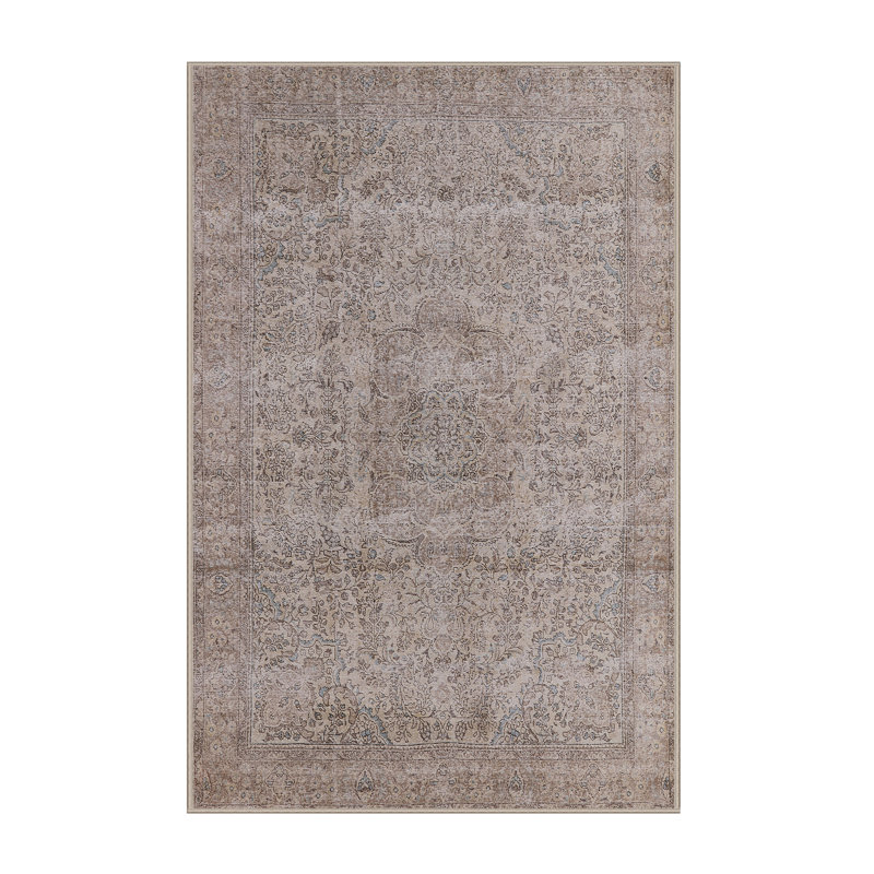 Tapis brun à motif géométrique Senaida, Rectangle 6 pi x 9 pi