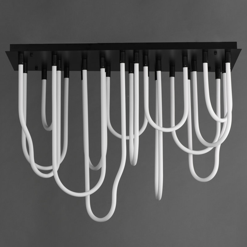Soleil-Flush Mount Chandelier, Black