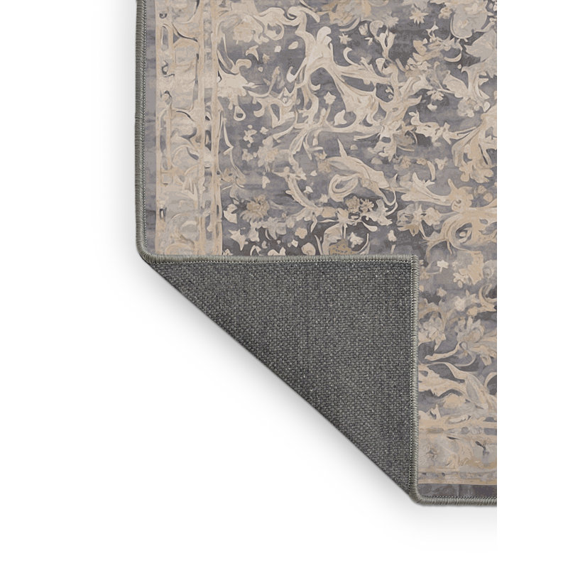Tapis gris soyeux et moelleux, Carré 3 pi