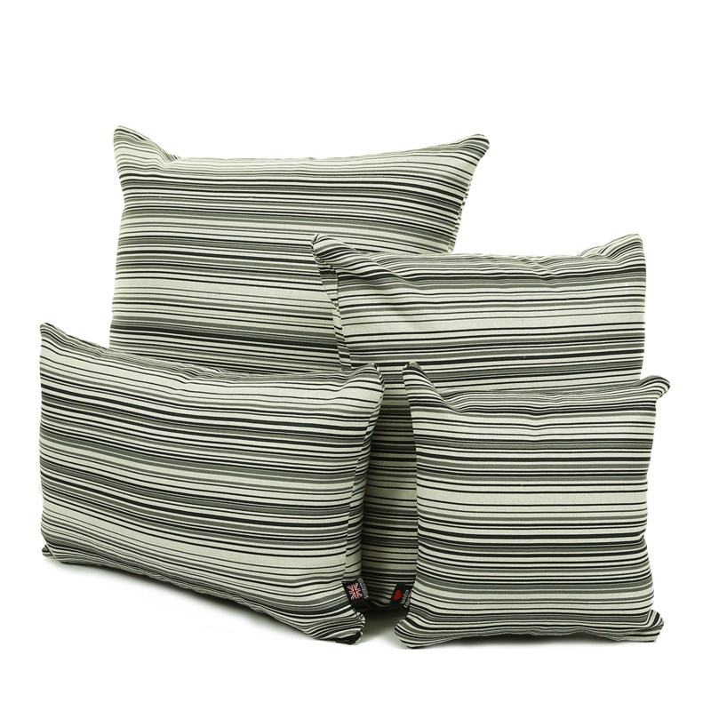 Aloysius Striped Square Cushion, Medium, White