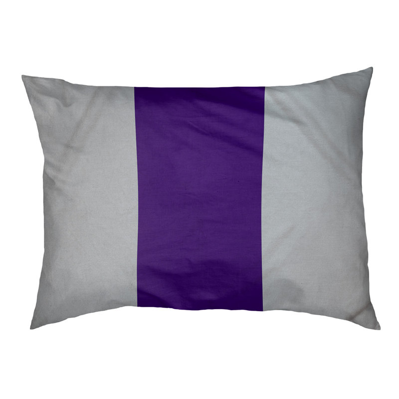 Coussin Houston, Moyen (H 9,5 po x l 28 po x P 18 po), Argent / mauve / argent