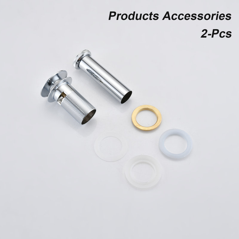 Ensemble de 2 éviers de salle de bain avec trop-plein 2,5 po x 2,56 x 7,08 po en acier inoxydable 304, Chrome