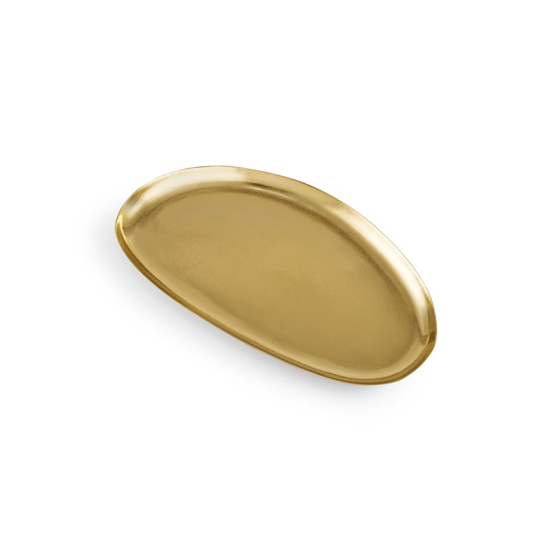 Pebble Gold Small Platter, 0.75"H x 8.25"W x 14.25"L