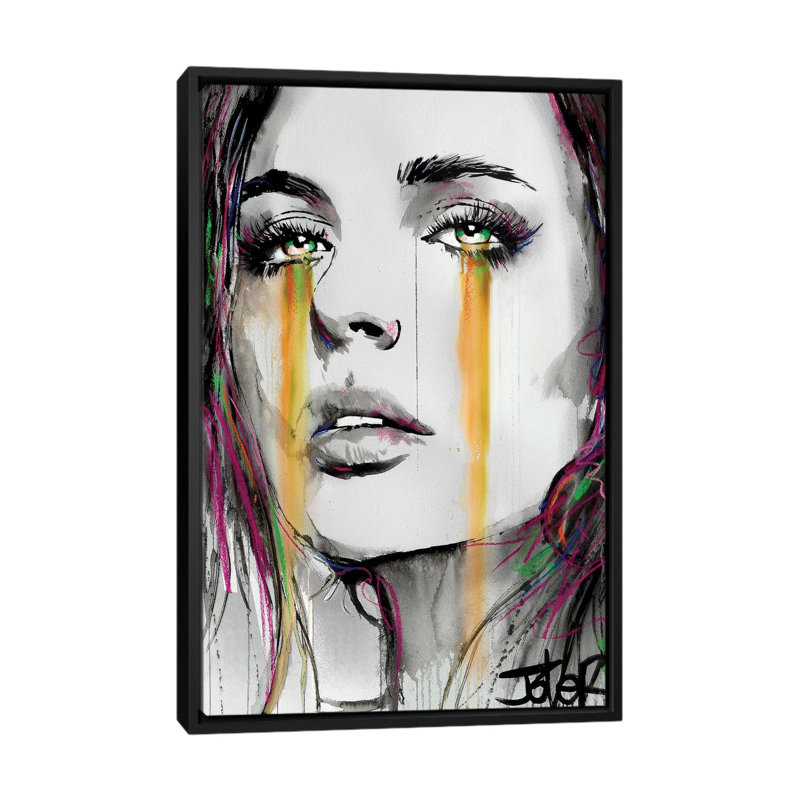 « Streams » par Loui», reproduction d’art, Pas de tapis, H 26 po x l 18 po x 1,5 po, Toile avec cadre noir
