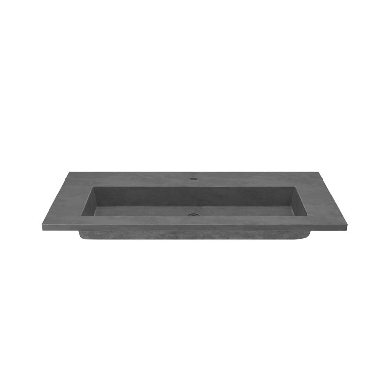 48" Capistrano Vanity Top With Integral Sink, Slate, Single