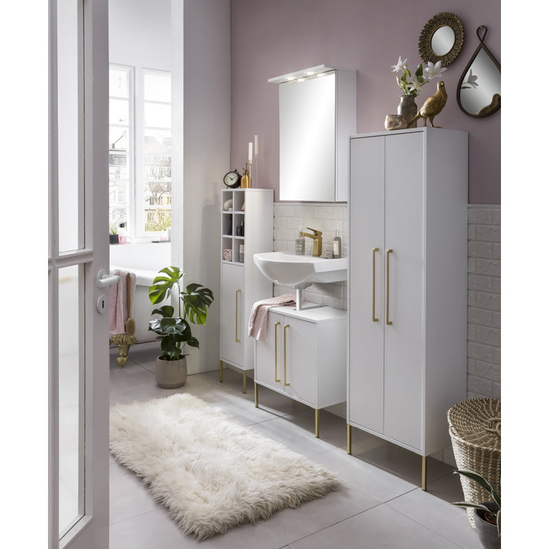 Sarah Linen Cabinet, White