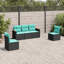Ensemble de canapé de patio avec coussins 5 pièces Ebern Designs-317268007