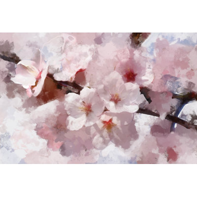 Pink Cherry Blossoms - Wrapped Canvas Painting