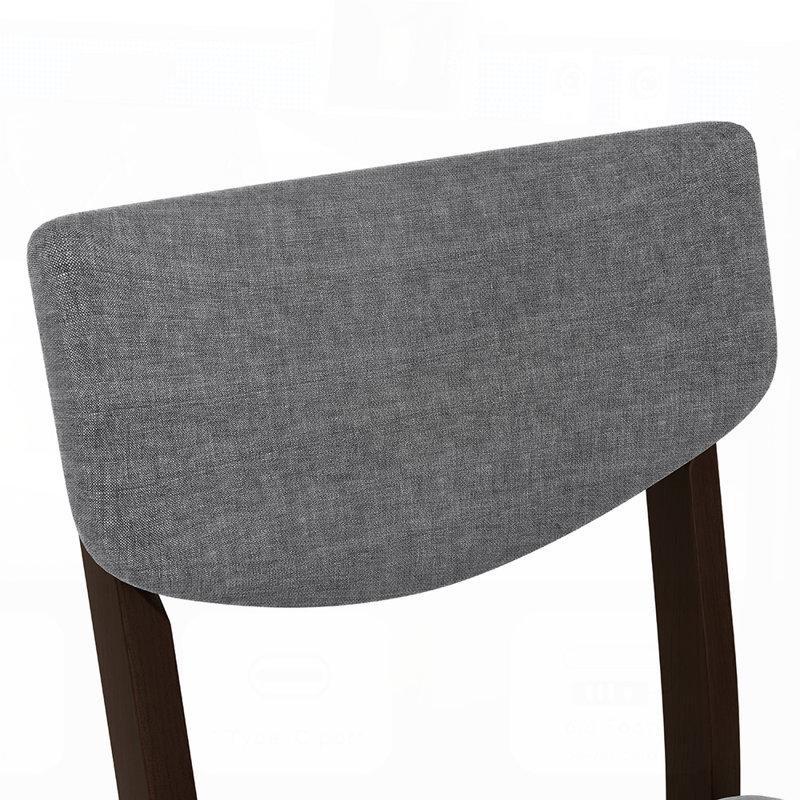 Ensemble de salle à manger rustique 5 pièces 1 table en bois massif 4 chaises rembourrées, mobilier de style campagnard pour la salle à manger de cuisine, design minimaliste pour 4