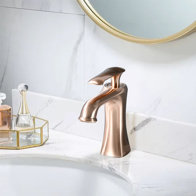 Robinet de salle de bain à un trou, Rose doré