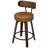 Swivel Counter Height Bar Stools Set of 3, Faux Leather Kitchen Stools Upholstered Barstools with Back, Walnut Wood Legs, Mid Century Island Chairs Counter Stools, 26" Seat Height-891419577