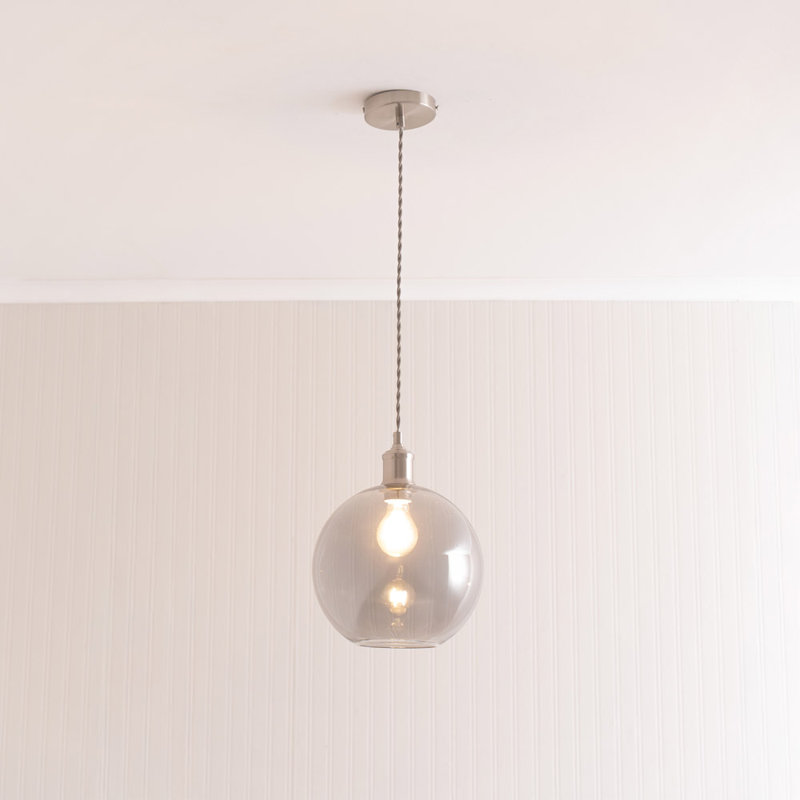 1 - Light Pendant, Yes, Chrome, Grey