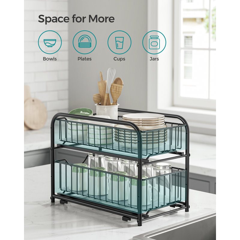 Amald Adjustable Stainless Steel Dish Rack, Black