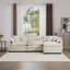 Corduroy Sofa with 1 Footrest-102038589-111792618
