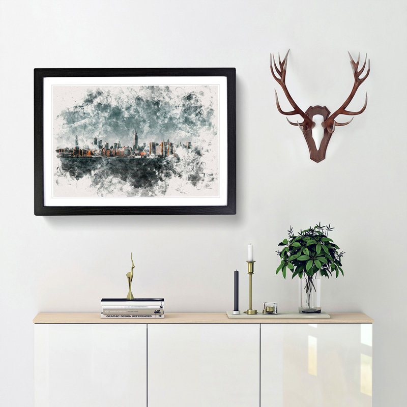 New York City View - Framed Print, Black Framed, 45cm H x 63cm W x 2cm D