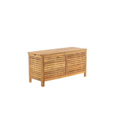 Union Rustic Sukran 130cm W Acacia Solid Wood Deck Box in Brown