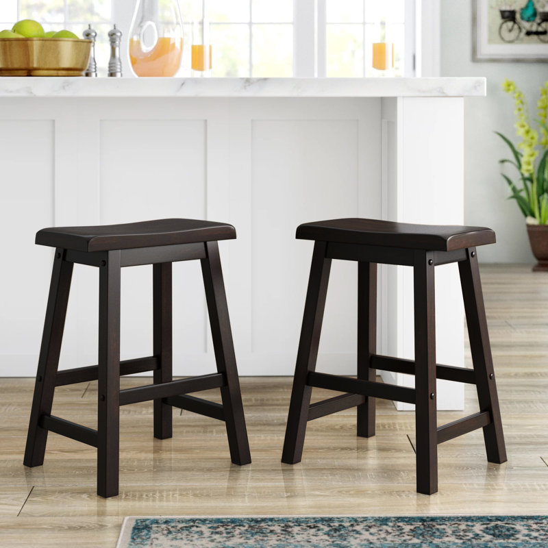 Whitworth Solid Wood Stool, Bar Stool (29" Seat Height), Antique Black