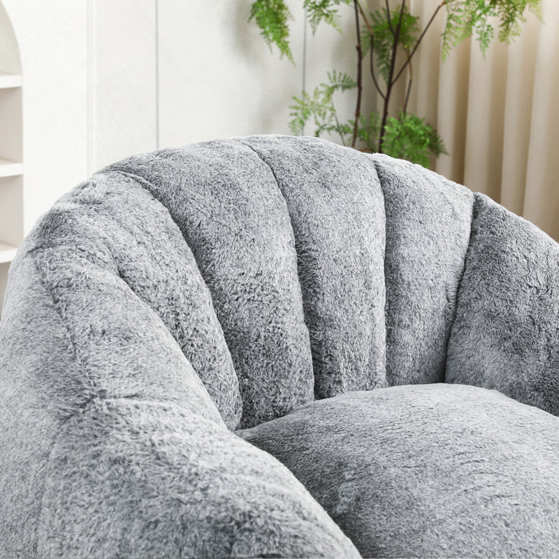 Fauteuil à billes en velours de compression, Gris