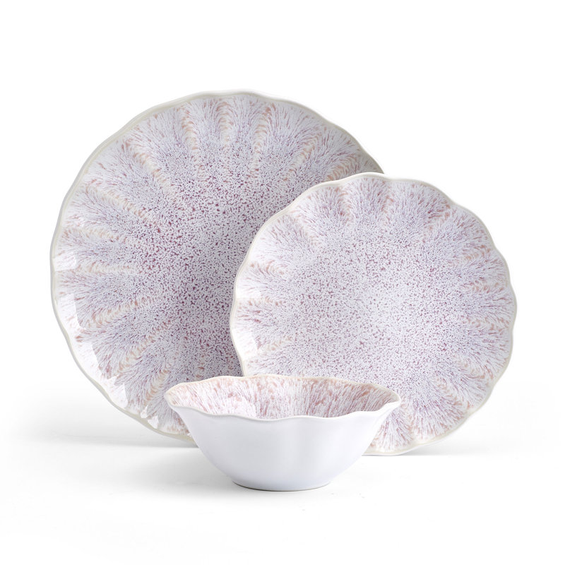 Mikasa Isla Pink 12-Piece Stoneware Dinnerware Set
