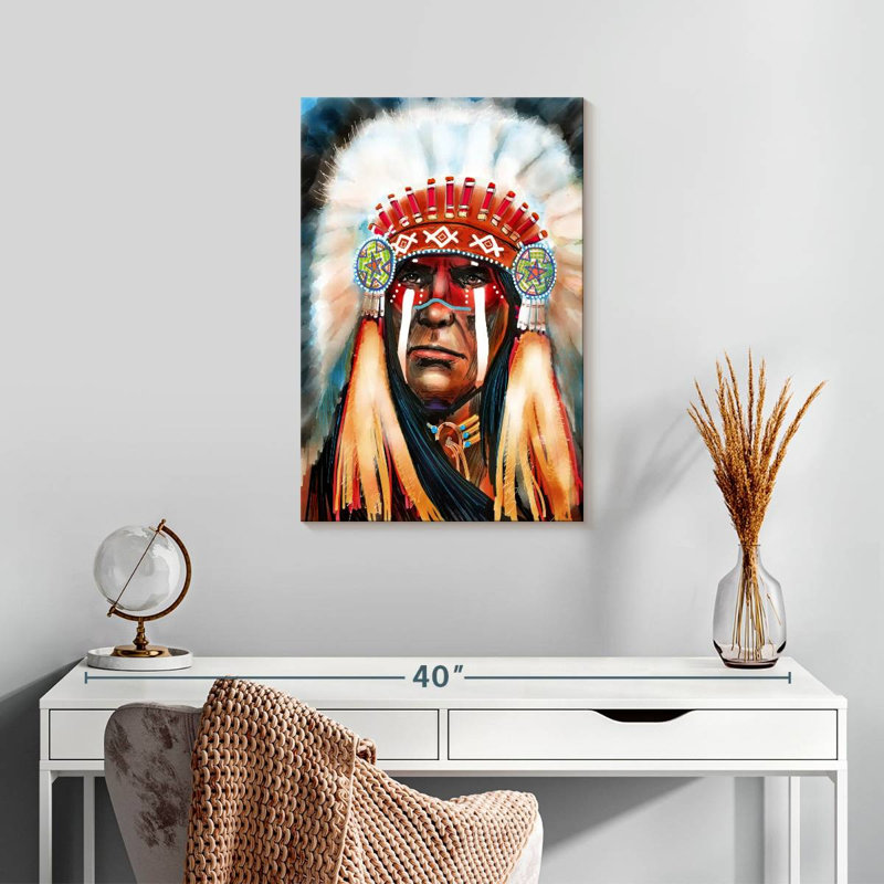 Lelar Native Indian Chief, 24" H x 16" W