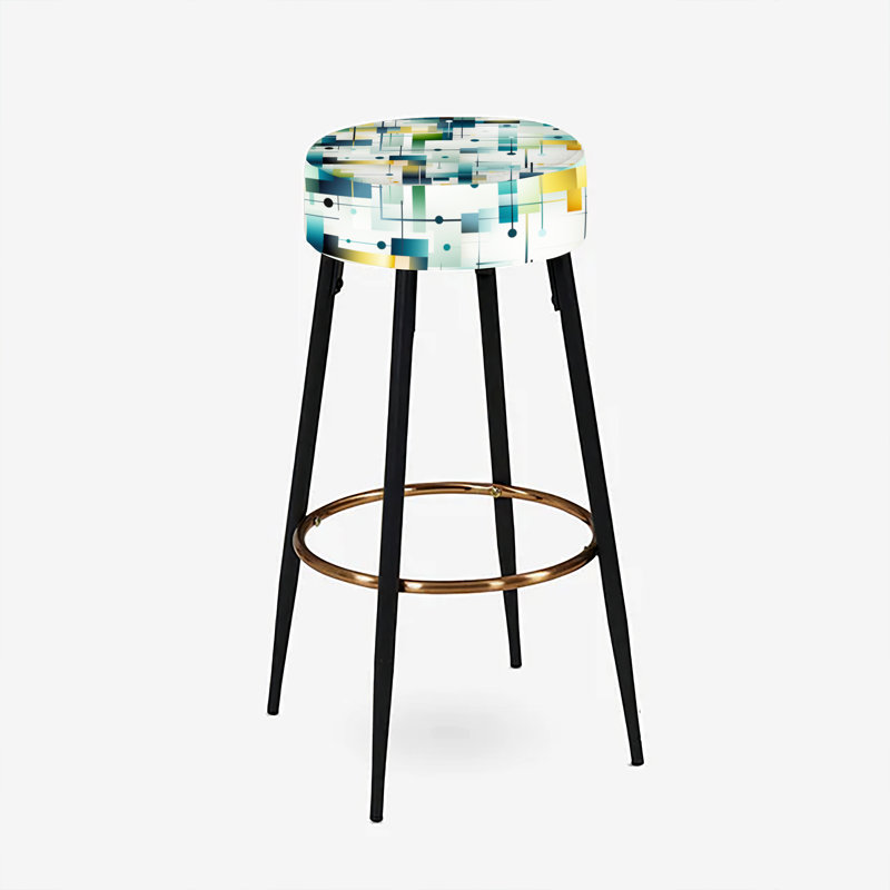 Green Cubic Oasis Geometric - Ensemble de 2 tabourets de bar géométriques