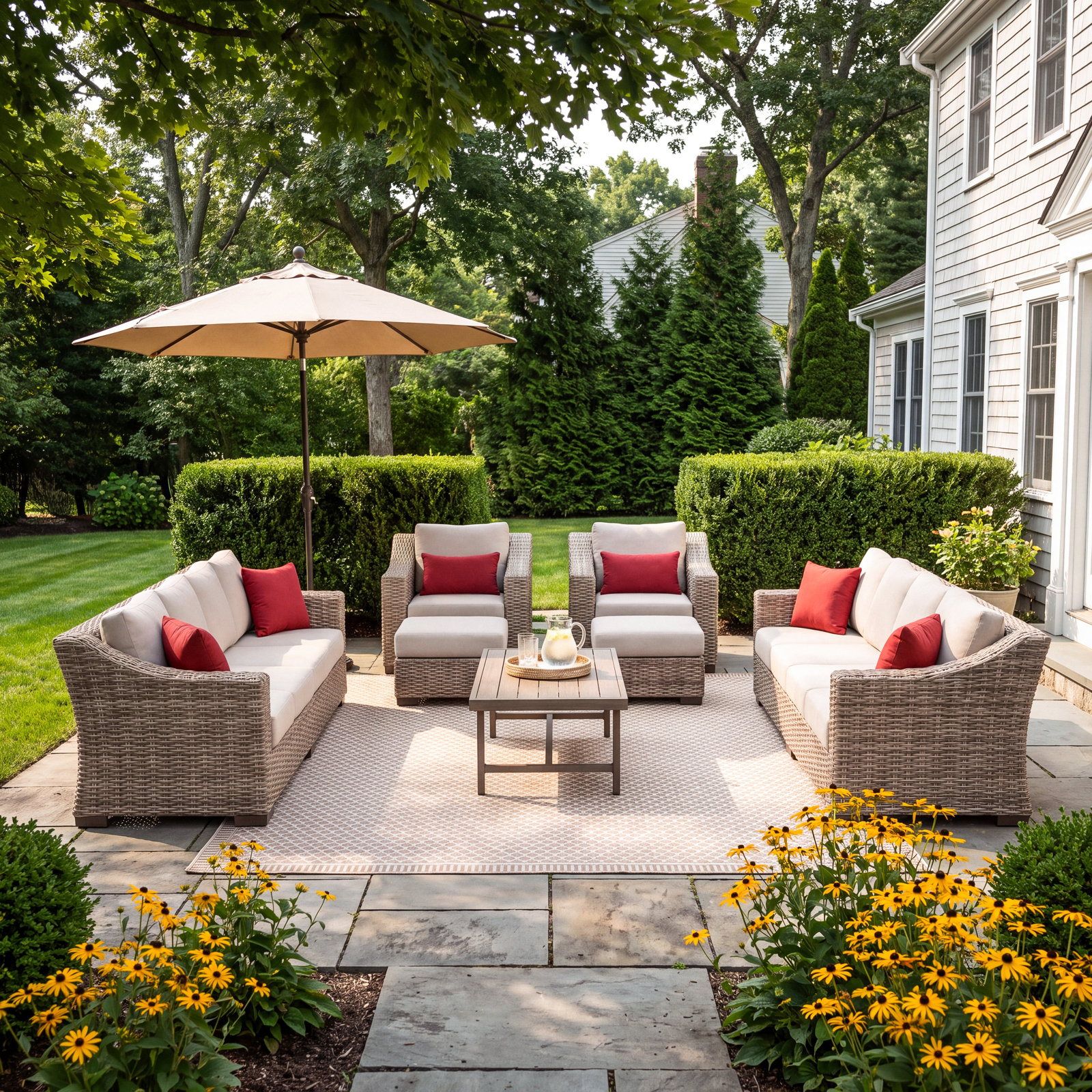 Eloisa 10-Person Patio Seating Group, Tan